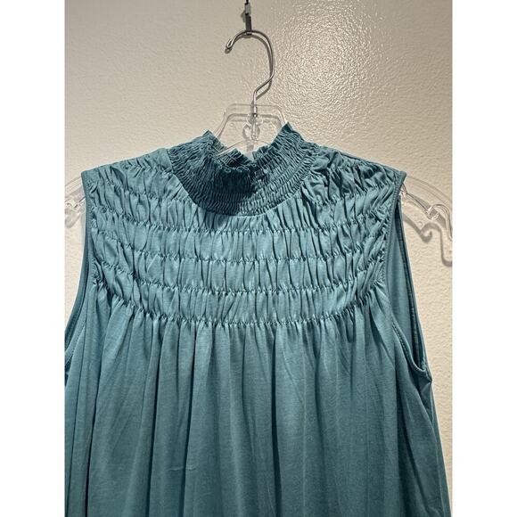 Sundance Women’s Size XS Everyday Essence Top Sleeveless Smocked Mock Neck - Picture 3 of 5
